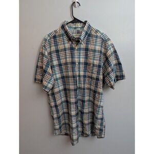 A1 Orvis L 100% Cotton Short Sleeve Button Down Shirt